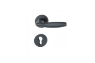 Poignées de porte sur rosaces - aluminium noir mat - New York HOPPE