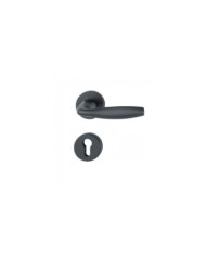 Poignées de porte sur rosaces - aluminium noir mat - New York HOPPE