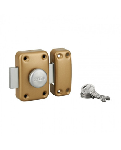 Verrou de porte - à bouton - cylindre rond HG5 - époxy or - Capital FTH THIRARD