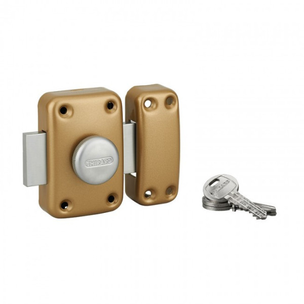 Verrou de porte - à bouton - cylindre rond HG5 - époxy or - Capital FTH THIRARD