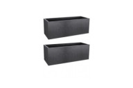 Lot de 2 Jardinieres Basalt'UP - 57 L - gris anthracite EDA PLASTIQUES