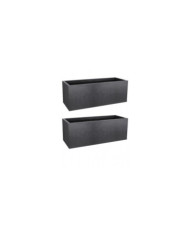 Lot de 2 Jardinieres Basalt'UP - 57 L - gris anthracite EDA PLASTIQUES