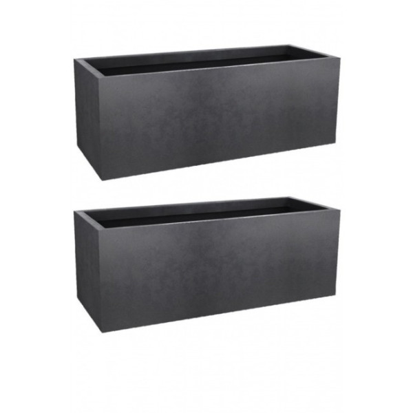 Lot de 2 Jardinieres Basalt'UP - 57 L - gris anthracite EDA PLASTIQUES