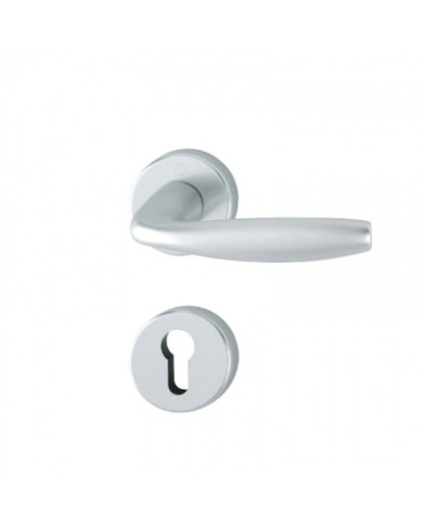 Poignées de porte sur rosaces - aspect argent - New York HOPPE