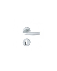 Poignées de porte sur rosaces - aspect argent - New York HOPPE
