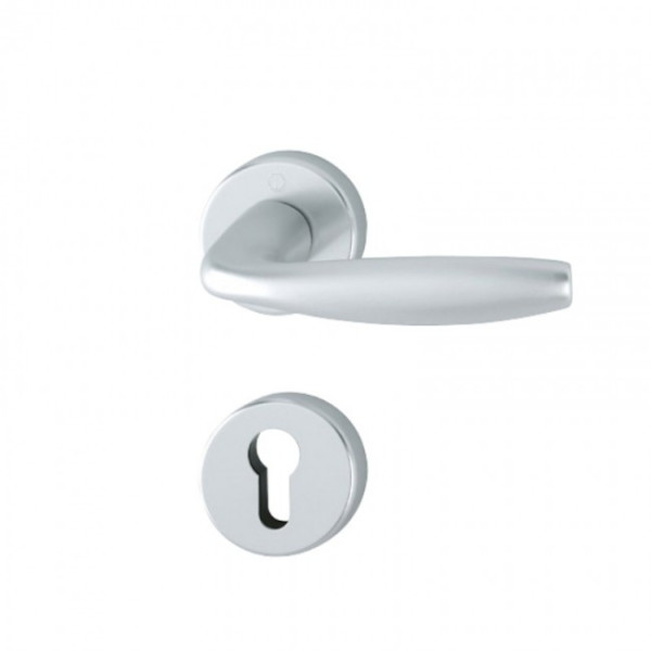 Poignées de porte sur rosaces - aspect argent - New York HOPPE