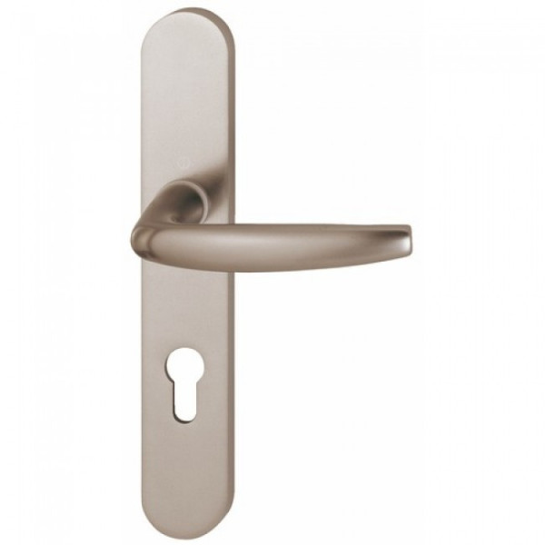 Poignées de porte sur grandes plaques - aluminium inox - Atlanta HOPPE