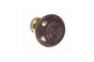 Boutons doubles ronds rustiques - bois et laiton DUBOIS INDUSTRIES