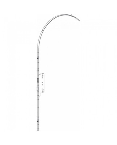 Serrure à larder 4 points pour porte cintrée - têtière 18 mm - Europa FERCO