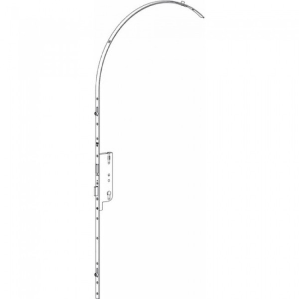 Serrure à larder 4 points pour porte cintrée - têtière 18 mm - Europa FERCO