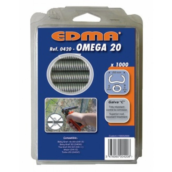 Agrafes pour la pose de grillage - Omega 20 EDMA