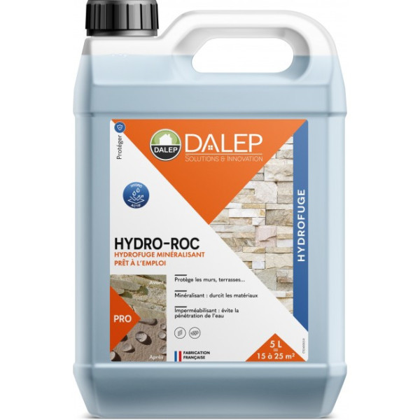 Hydrofuge minéralisant – durcit les supports – incolore – Hydro Roc DALEP