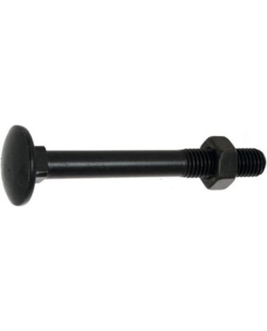 Boulon tête ronde collet carré Japy - acier zingué noir BRICOZOR