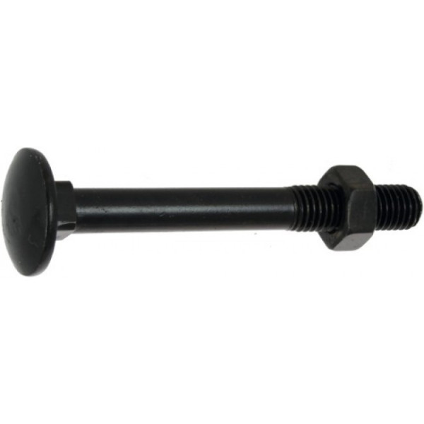 Boulon tête ronde collet carré Japy - acier zingué noir BRICOZOR