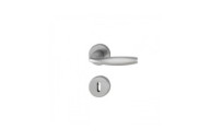 Poignées de porte sur rosaces - aspect inox - New York HOPPE
