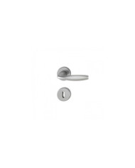 Poignées de porte sur rosaces - aspect inox - New York HOPPE