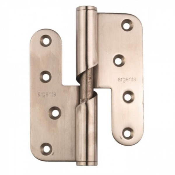 Paumelle à hélice - menuiserie bois - inox - montante - 100x86 mm ARGENTA