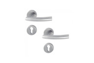 Poignées de porte sur rosaces rondes - inox - Trondheim HOPPE