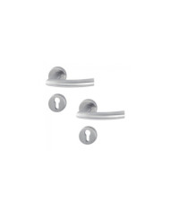Poignées de porte sur rosaces rondes - inox - Trondheim HOPPE