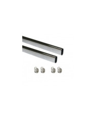 Tube de penderie ovale 30 x 15mm - acier chromé - avec supports - par 2 EMUCA