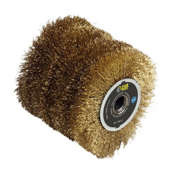 Brosse fil laitonnée 0,3 mm - rénovateur REX 120-200 - décapage léger FARTOOLS