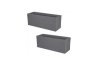 Lot de 2 Balconnieres Volcania'Up - 25 litres - gris galet EDA PLASTIQUES