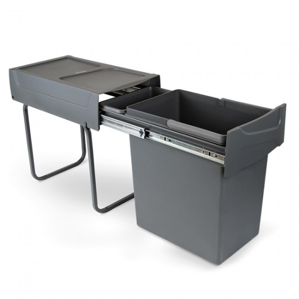 Poubelle coulissante - amovible - 1 bac 20 litres EMUCA