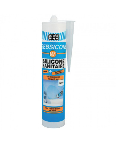 Mastic silicone sanitaire - acétique - Gebsicone W GEB