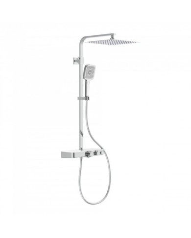 Colonne de douche thermostatique avec tablette verre blanc - Ocean SCHÜTTE
