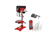 Pack perceuse à colonne 750W + étau + coffret de forets à métaux EINHELL