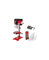 Pack perceuse à colonne 750W + étau + coffret de forets à métaux EINHELL
