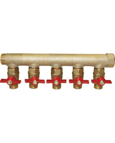 Collecteur 20x27 MF prè-équipé avec vannes 15x21 RIQUIER