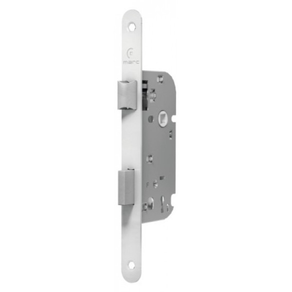 Serrure à larder - petit coffre - axe 50 mm - têtière blanche MARQUES SA