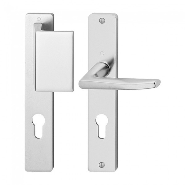 Poignées de porte palière sur plaques - aluminium - Zürich HOPPE