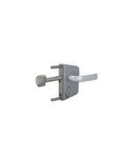 Serrure de portail coulissant - cylindre européen - gris alu - LSKZ LOCINOX