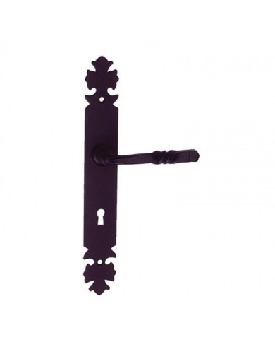 Poignées de porte sur plaque - fer noir - Bourgogne BOUVET