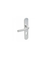 Poignées de porte sur plaques - entraxe 195 mm - alu argent - Logio VACHETTE
