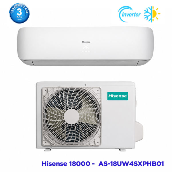 Climatiseur Hisense 18000 BTU Inverter  T3 - AS-18UW4SXPHB01