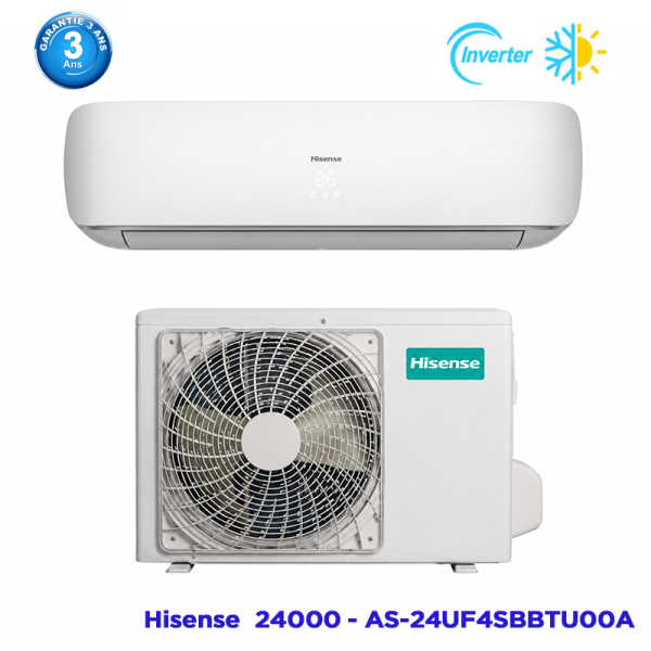 Climatiseur Hisense  24000 BTU Inverter  T3 - AS-24UF4SBBTU00W