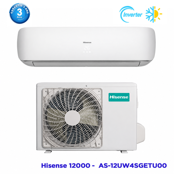 Climatiseur Hisense 12000 BTU Inverter  T3 - AS-12UW4SGETU00